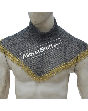 Medieval Aluminum 6 in 1 Ring Chain Mail Collar High Neck